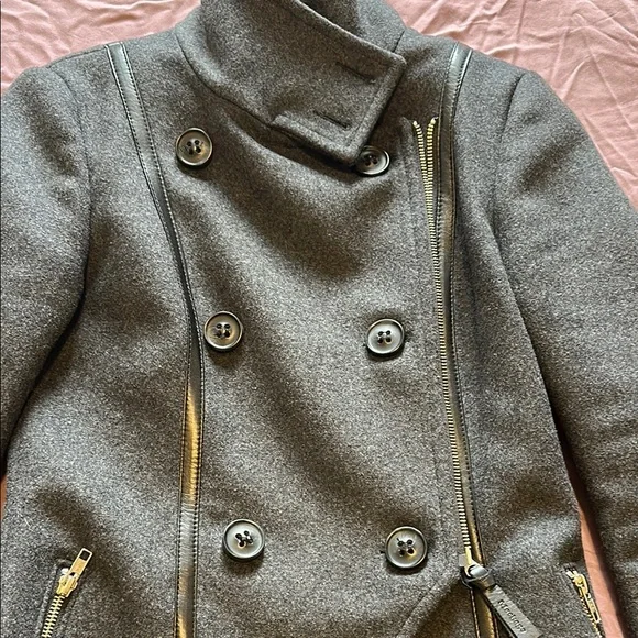 Mackage Dark Gray Asymmetrical Trench Coat - Picture 3 of 6